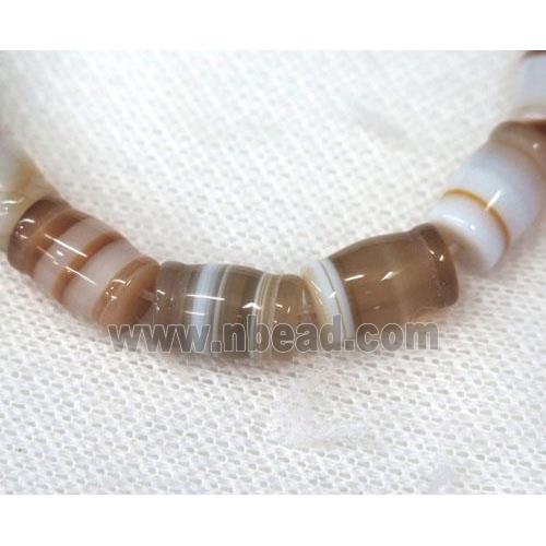 coffee stripe Agate beads, bamboo