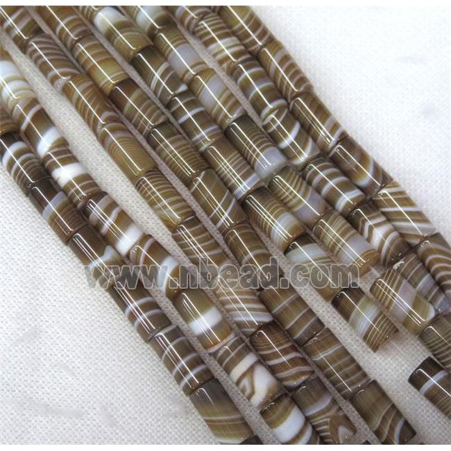 coffee stripe Agate beads