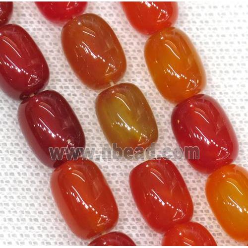 orange Agate barrel Beads