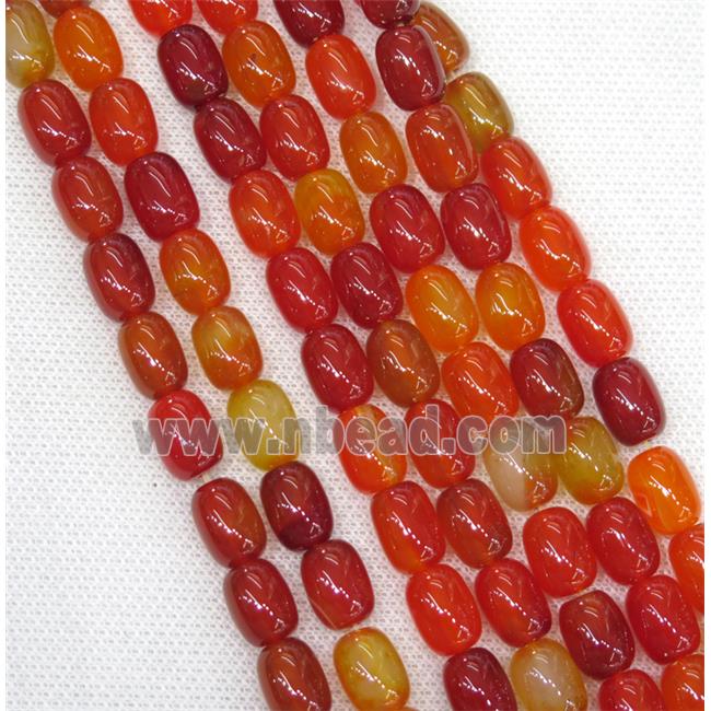 orange Agate barrel Beads