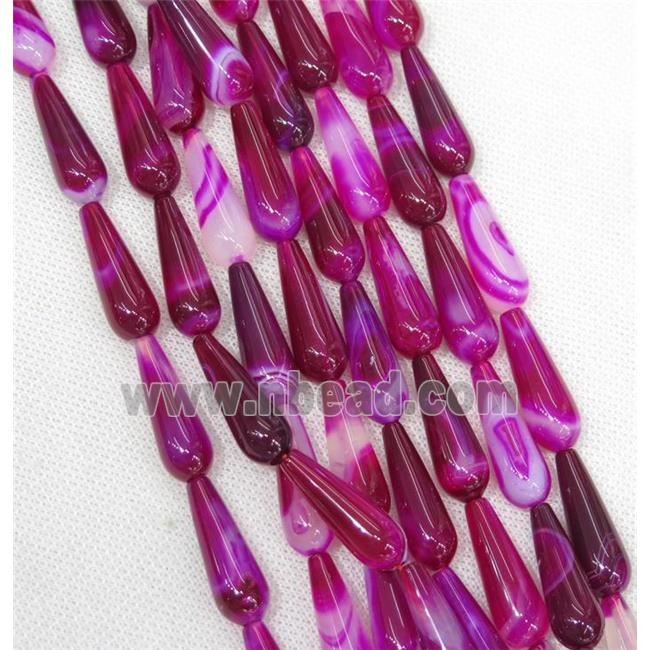 hotpink Agate teardrop beads