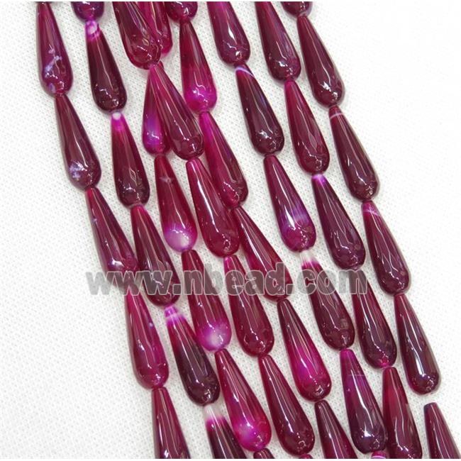 mauve Agate beads, faceted teardrop