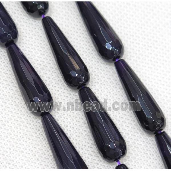 darkpurple Agate beads, faceted teardrop