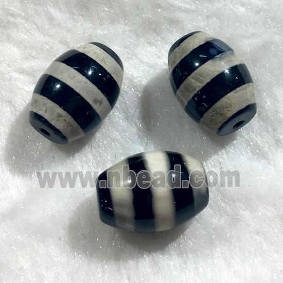 black tibetan style agate beads, oval