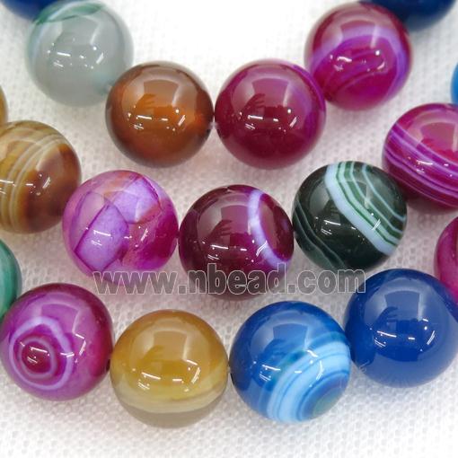 round striped Agate Beads, mix color