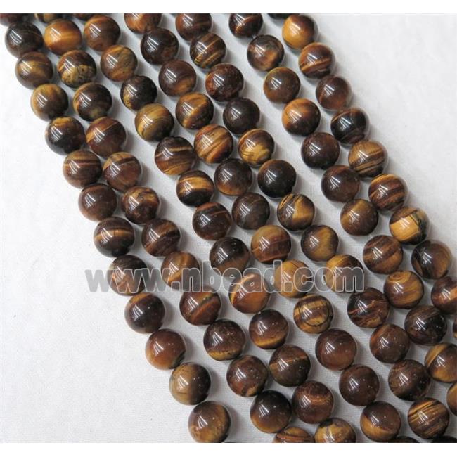 natural yellow Tiger eye stone beads, round, AB grade