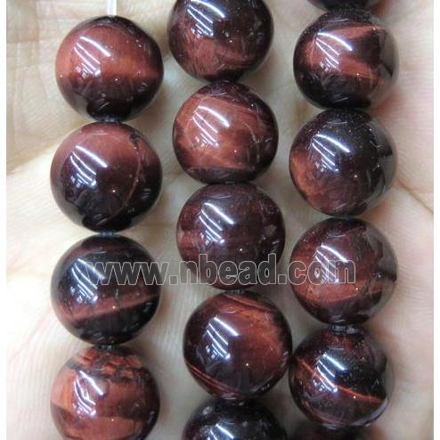 natural red Tiger eye stone beads, round, AB grade