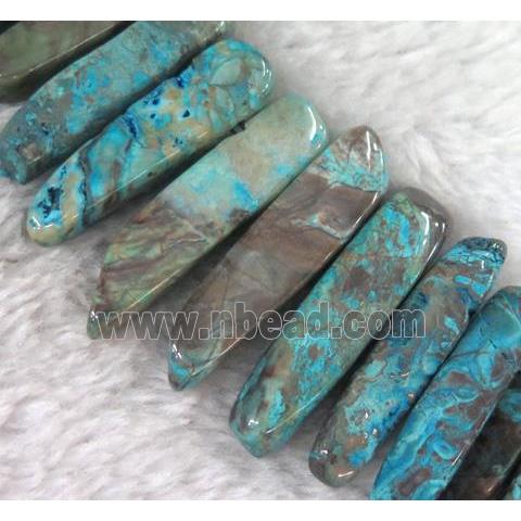 ocean jasper stick collar beads, blue