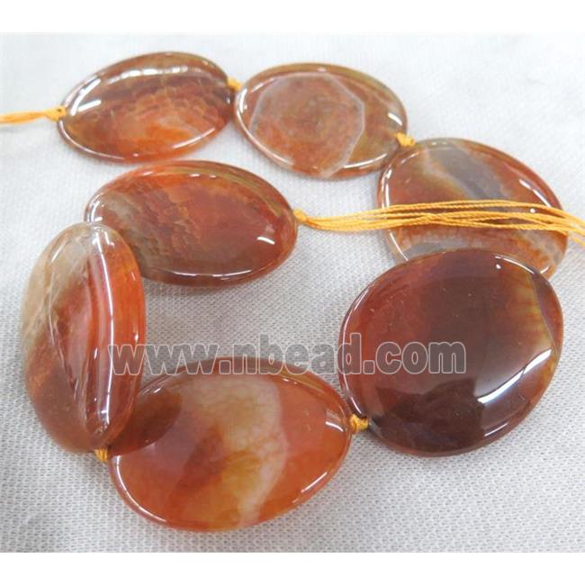 orange Agate bead, teardrop