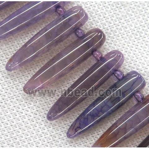 purple agate bullet beads