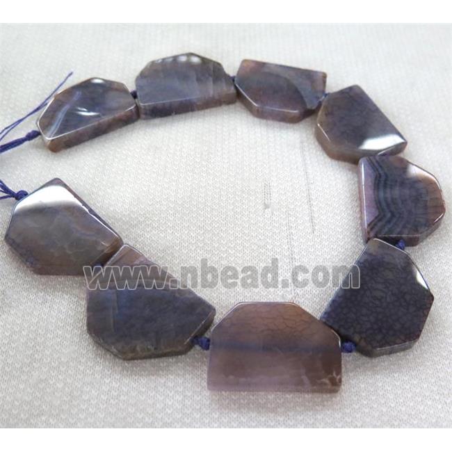 purple agate hexagon beads