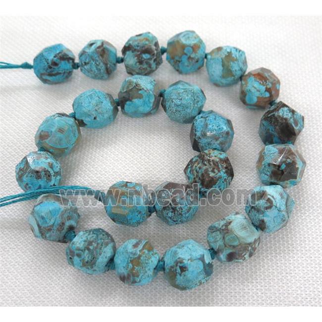 blue ocean jasper ball beads, faceted round