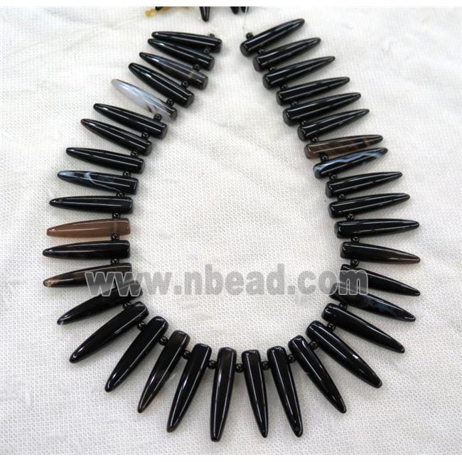 black Agate bullet beads