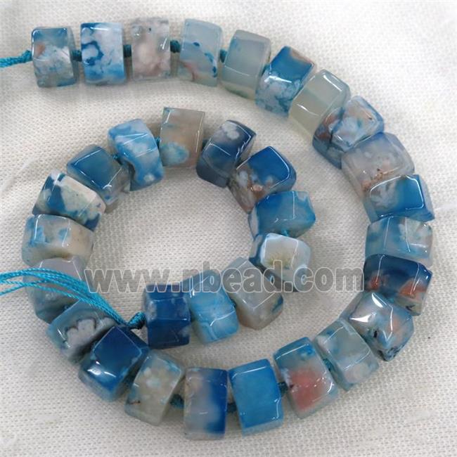 blue Cherry Agate beads, faceted heishi