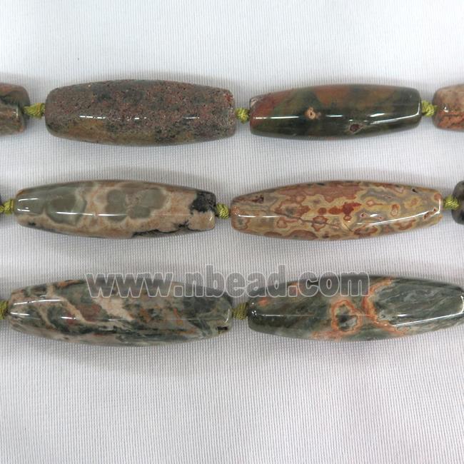 natural Ocean Agate barrel beads