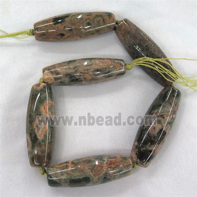 natural Ocean Agate barrel beads