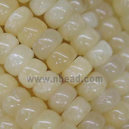 Yellow Honey Jade Rondelle Beads Smooth