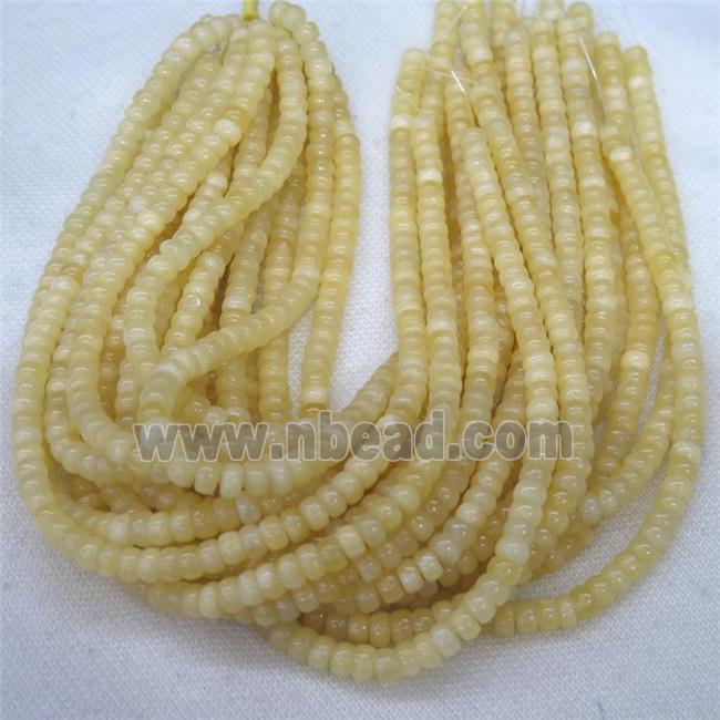 Yellow Honey Jade Rondelle Beads Smooth