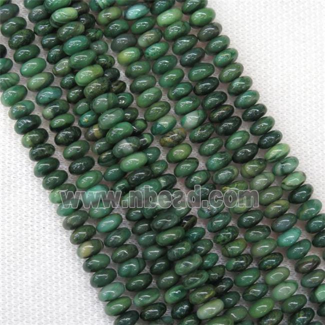 green Verdite beads, rondelle