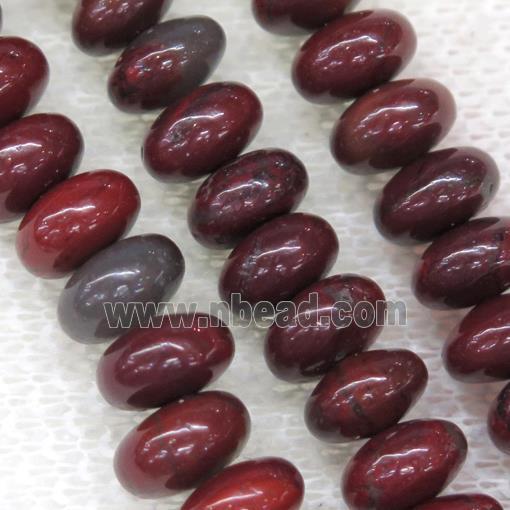 red Apple Jasper rondelle beads