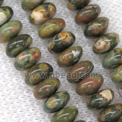 green Rhyolite Beads rondelle beads