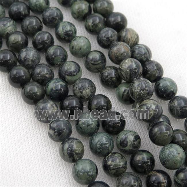 round Kambaba Jasper beads, green