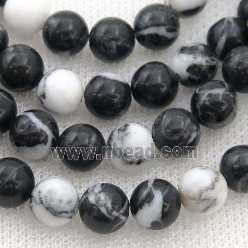 white black zebra Jasper beads, round