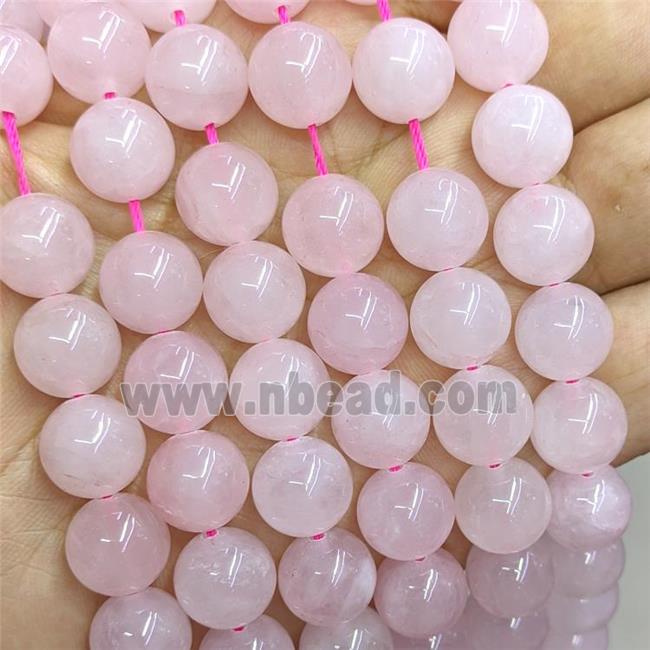 round Rose Quartz beads, pink dye