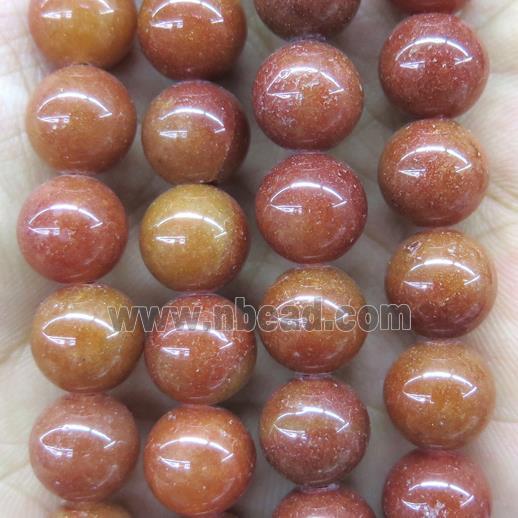 red Aventurine beads, round