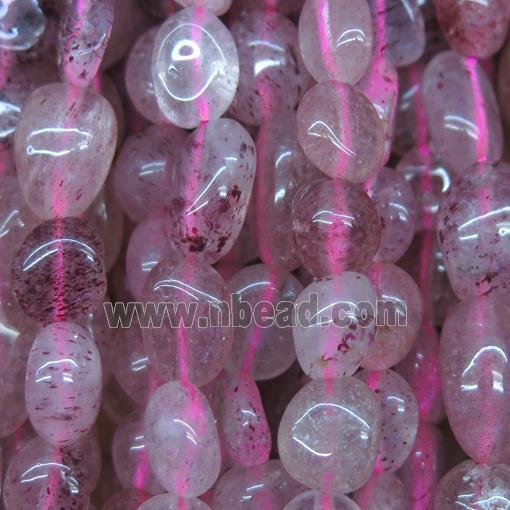 Strawberry Quartz bead chips, freeform