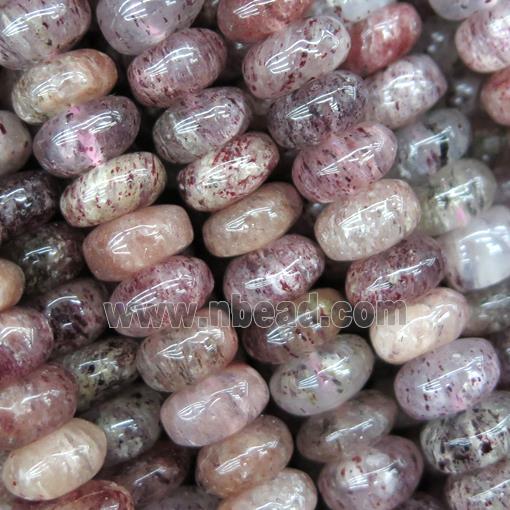 Strawberry Quartz rondelle beads