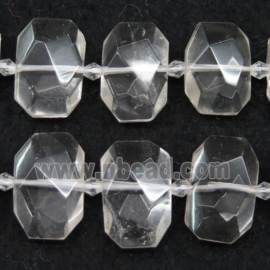 Clear Quartz Beads, faceted rectangle