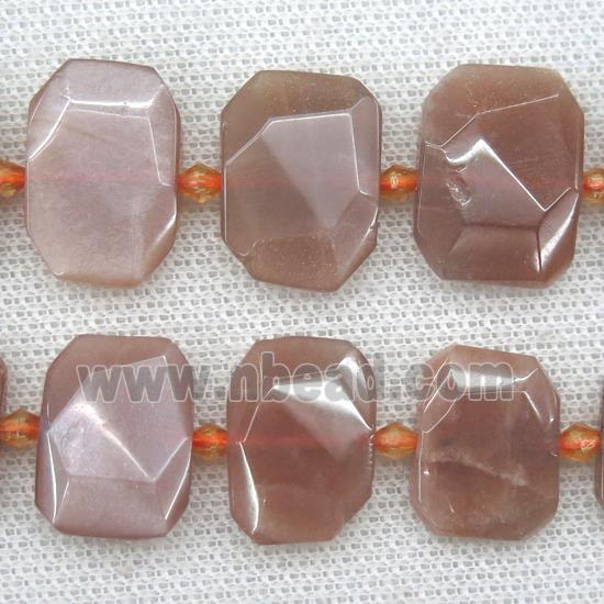 ornage MoonStone beads, faceted rectangle