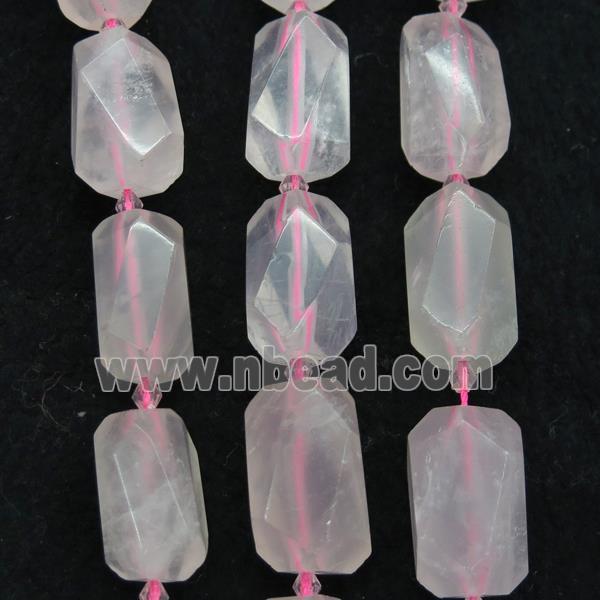 Rose Quartz nugget beads, pink, freeform