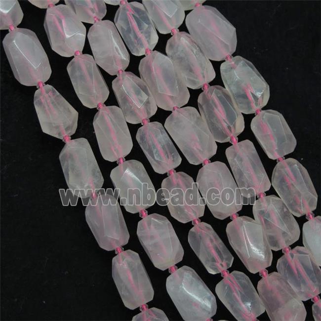 Rose Quartz nugget beads, pink, freeform