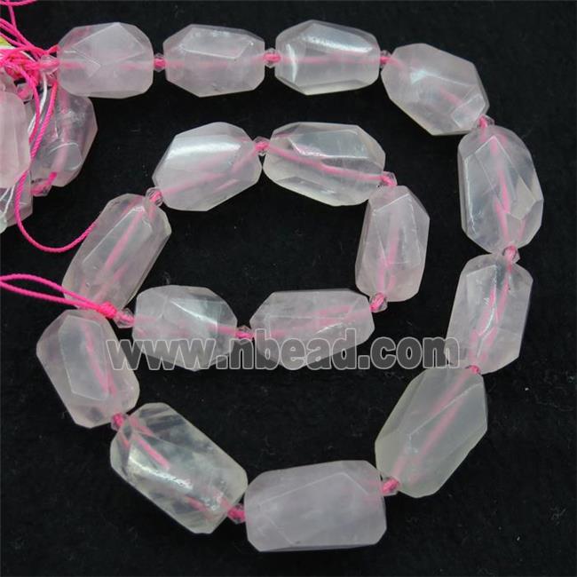 Rose Quartz nugget beads, pink, freeform