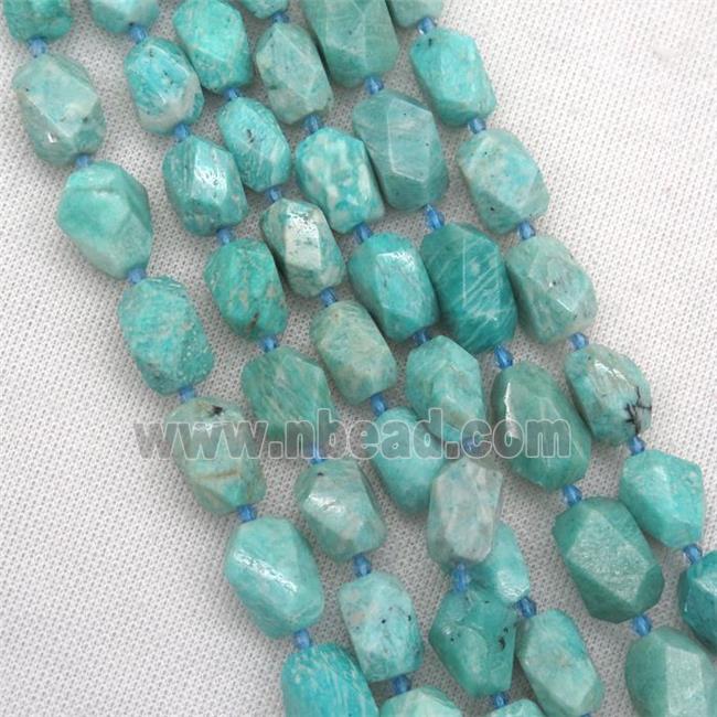 green Amazonite nugget beads, freeform