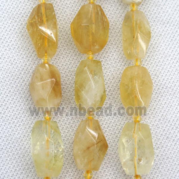 yellow Citrine nugget beads, freeform