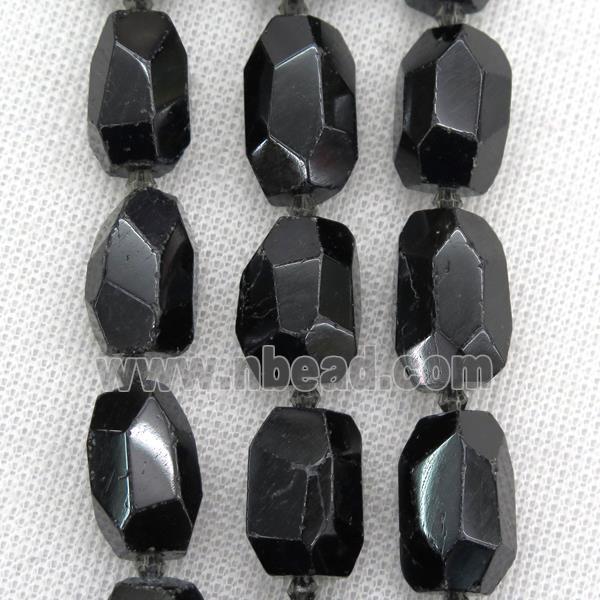 black Tourmaline nugget beads, freeform