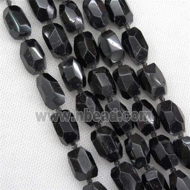 black Tourmaline nugget beads, freeform