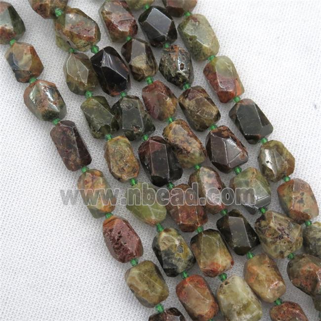 green Garnet nugget beads, freeform