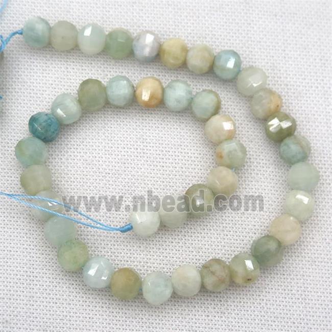 Aquamarine beads, lantern, ab-grade