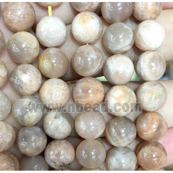 round pink sunstone beads, B grade