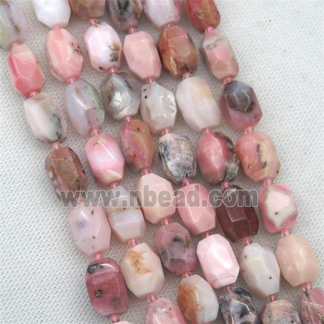 Pink Opal Jasper nugget beads, faceted freeform