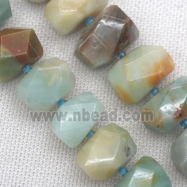 Chinese Amazonite nugget beads, faceted freeform