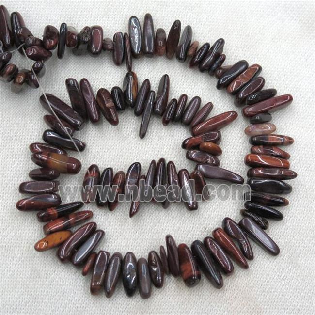 red tiger eye stick chip beads