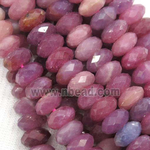 Tanzanian Ruby Beads, faceted rondelle
