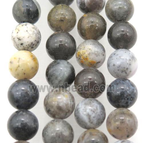 round Chinese Moss Opal Jasper beads