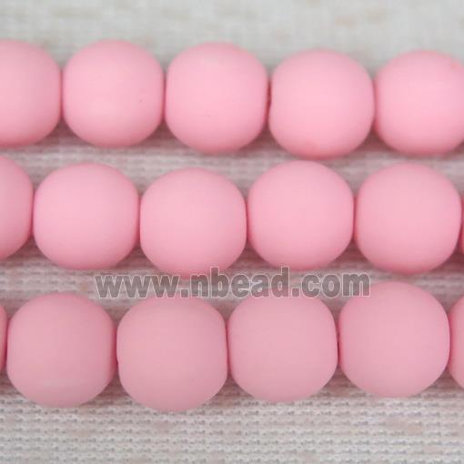 round pink Fimo Polymer Clay Beads