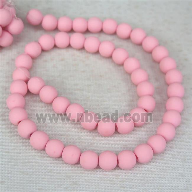 round pink Fimo Polymer Clay Beads